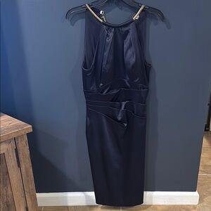 Eliza J Blue Halter Ruched Cocktail Dress Size 6